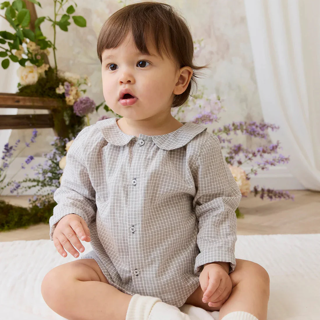 Jamie Kay Organic Cotton Gabriel Top - Cloud Check - Image 3