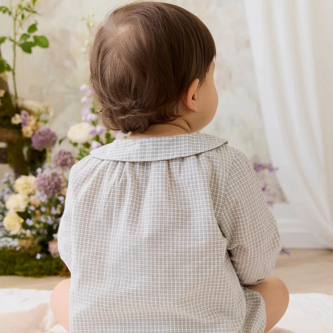 Jamie Kay Organic Cotton Gabriel Top - Cloud Check - Image 5