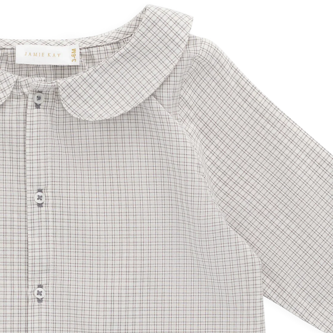 Jamie Kay Organic Cotton Gabriel Top - Cloud Check - Image 6