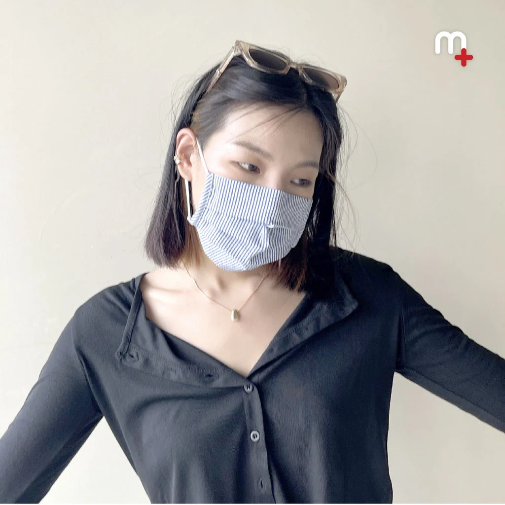 Medtex Fabric Mask, Seer Sucker Model (Wrinkle-Free, No-Iron) - Image 3