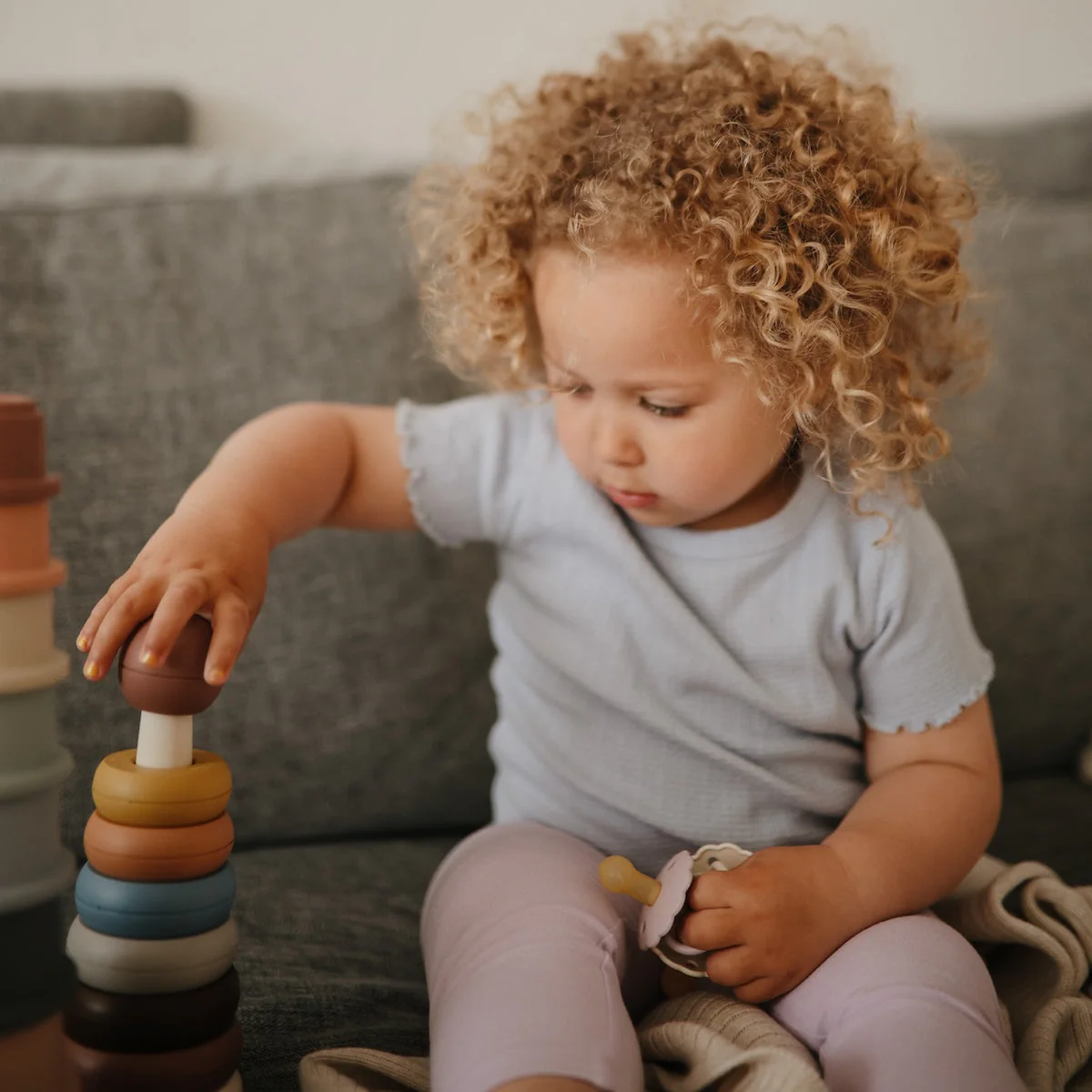 Mushie Stacking Rings Toy - Image 3